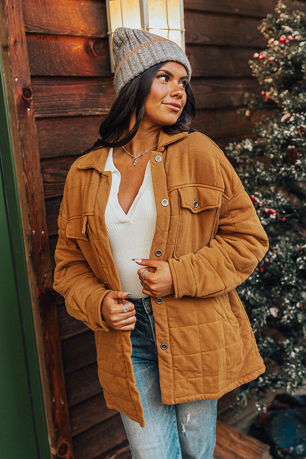 Woodsy Aroma Quilted Jacket in Camel Image - 4