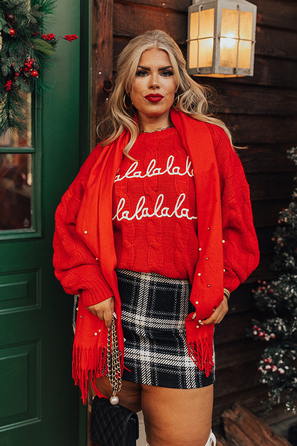 Escape To Comfort Embellished Scarf In Red Image - 4