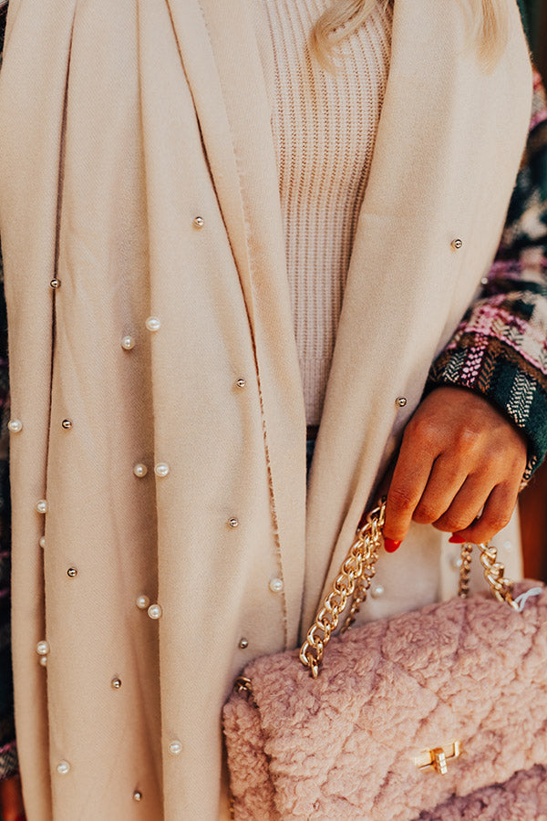 Escape To Comfort Embellished Scarf In Cream Image - 3