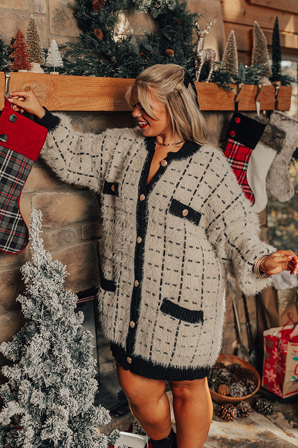 Snuggle Weather Eyelash Knit Cardigan Curves Image - 1