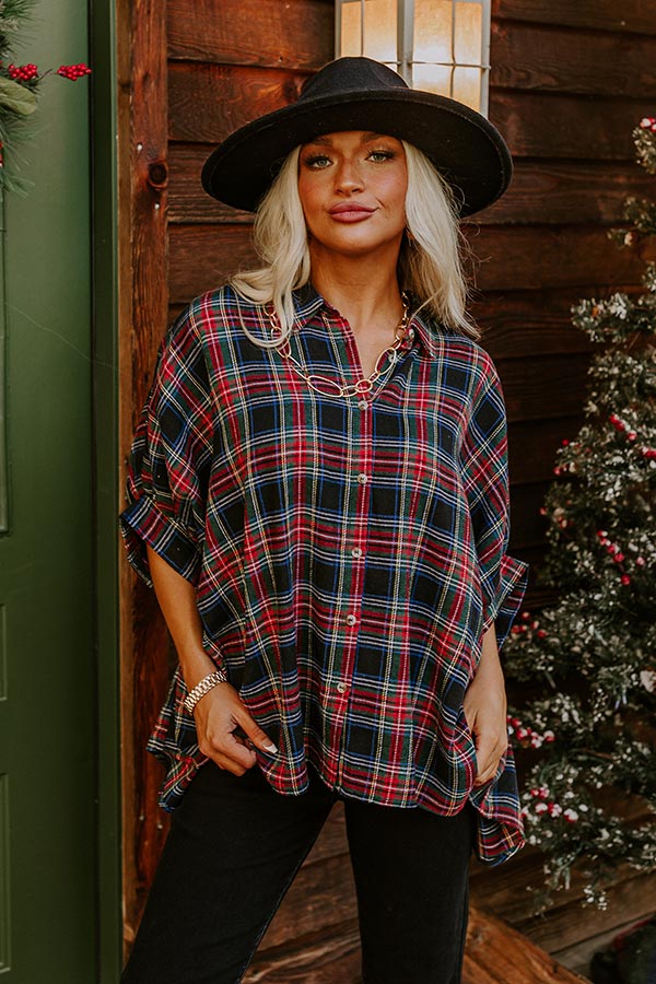 So Plaid You're Mine Button Up in Black • Impressions Online Boutique