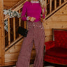 Red Wine Sipping High Waist Tweed Pants Image - 1