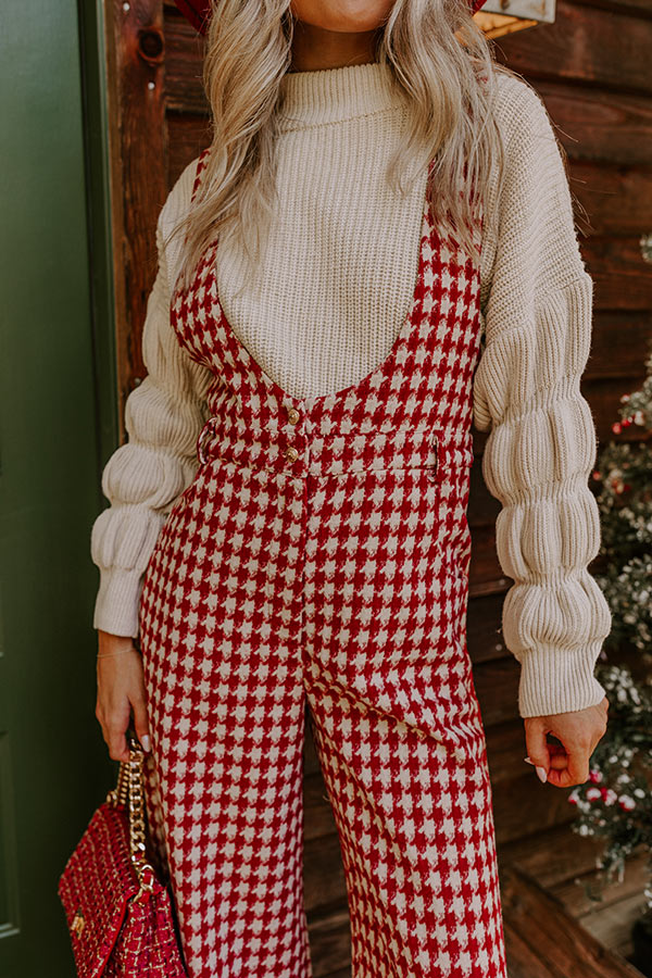 The Livia Houndstooth Long-Sleeve Jumpsuit main image 1