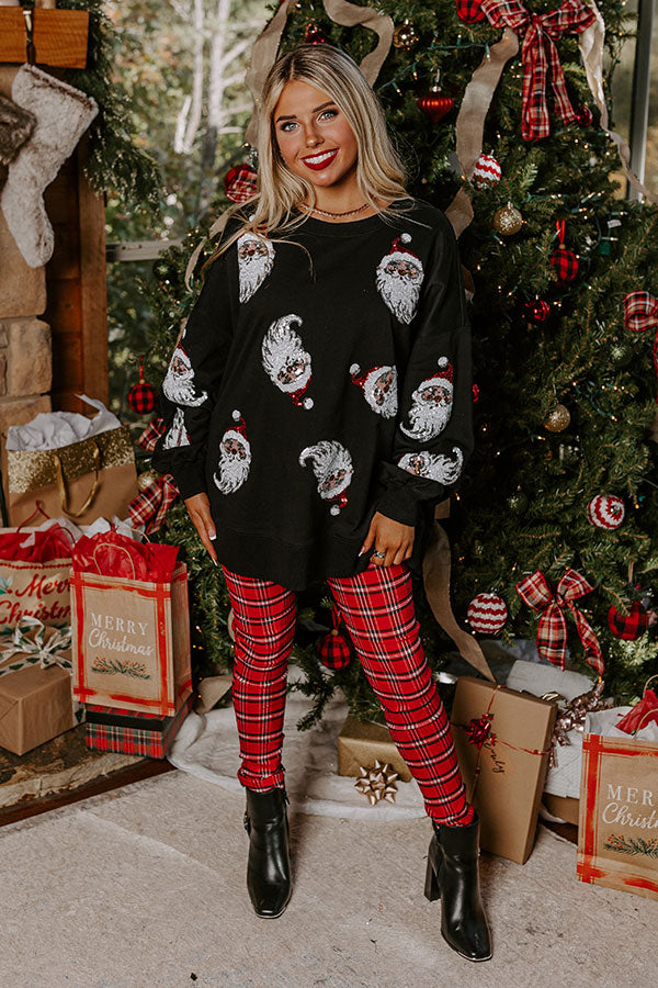 Santa Honey Sequin Sweatshirt in Black Image - 4