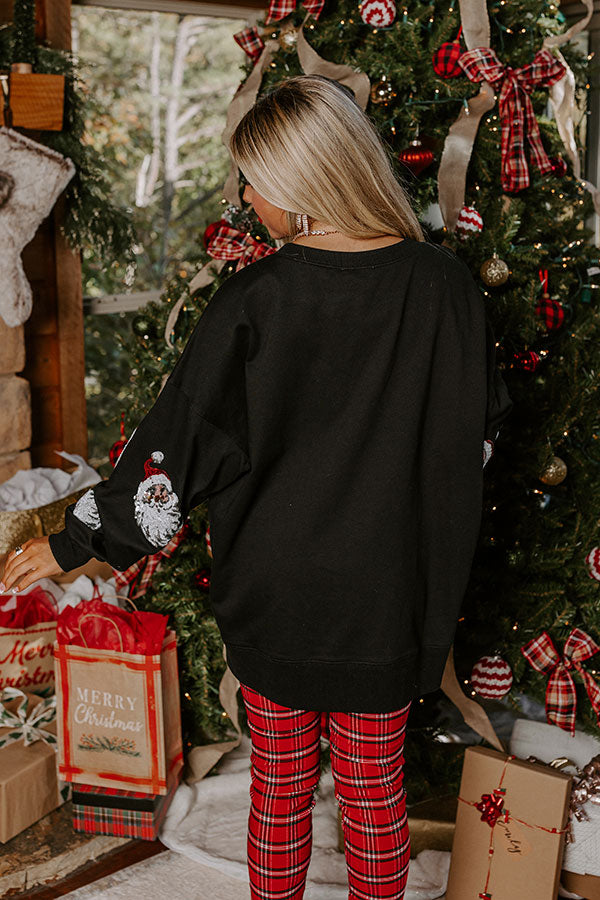 Santa Honey Sequin Sweatshirt in Black Image - 5