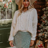Bring The Sparkle Embellished Cable Knit Sweater Image - 1