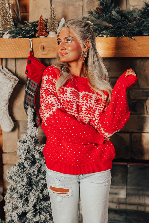 First Snow Feels Knit Sweater in Red