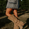 The Landry Faux Suede Knee High Boot In Taupe Image - 1