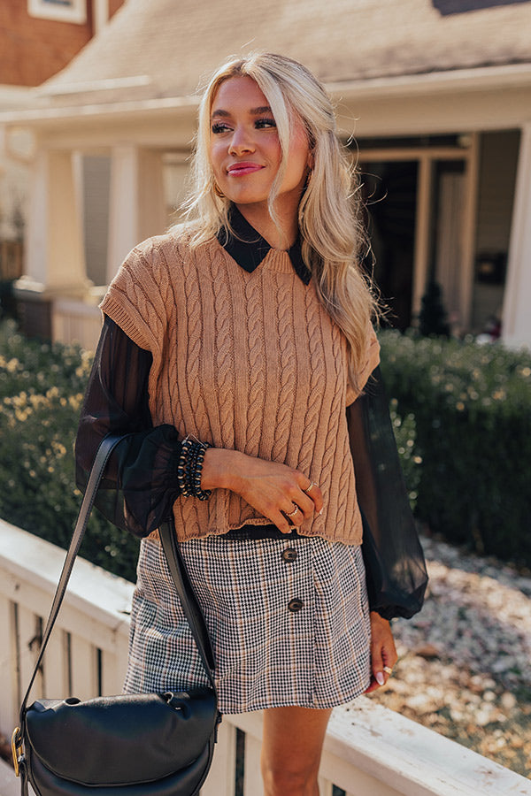 Meet Your Destiny Knit Top In Iced Mocha Image - 4