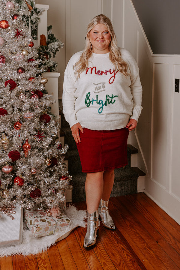 Merry And Bright Tinsel Sweater Curves