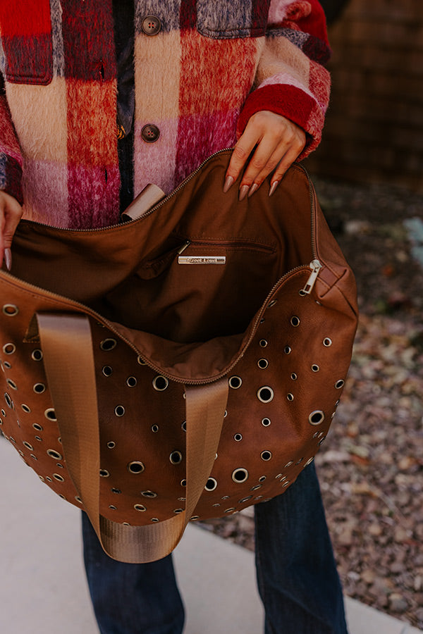 The Bristol Faux Leather Tote In Brown Image - 4