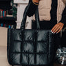 Latte Break Puffer Tote In Black Image - 1