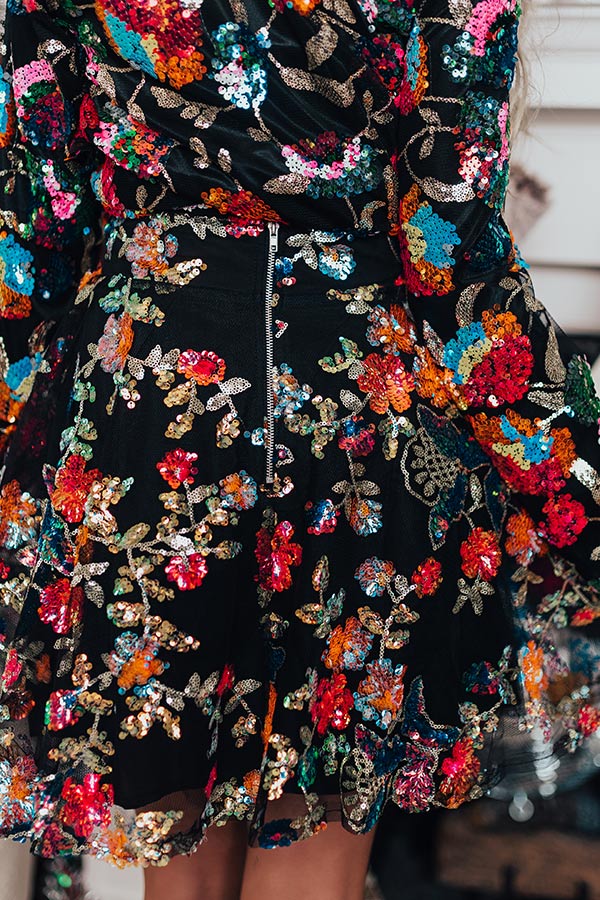 Fan of Floral Sequin Skirt Image - 5