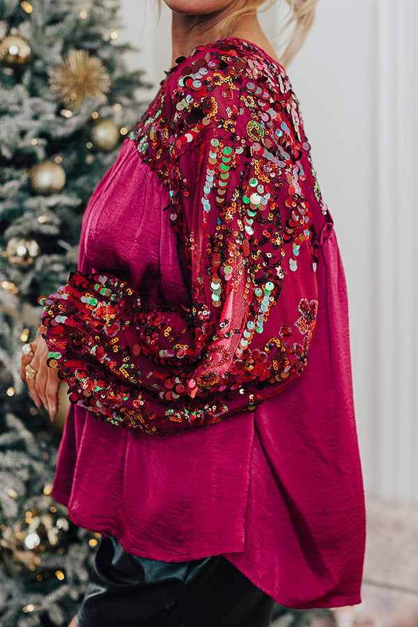 Luxe Lady Sequin Top In Orchid Image - 3