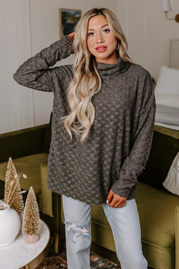 Whispering Winds Sweater Top in Charcoal