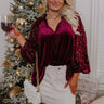 Simple & Elegant Velvet Top In Merlot Image - 1