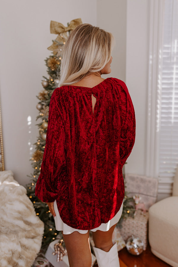 Glamour Galore Velvet Top In Wine Image - 4