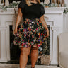Fan of Floral Sequin Skirt Curves Image - 1