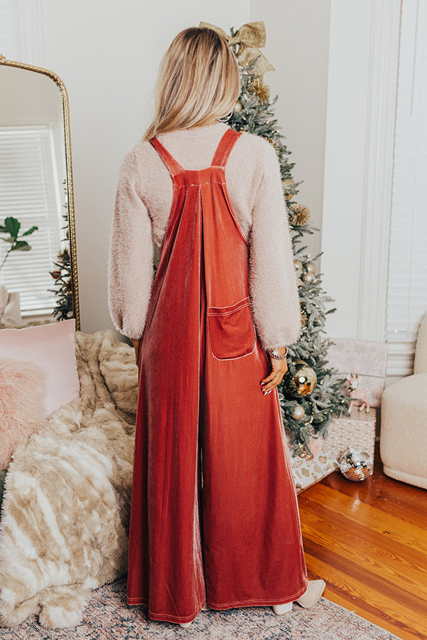 Evergreen State Of Mind Velvet Jumpsuit In Blush Image - 3