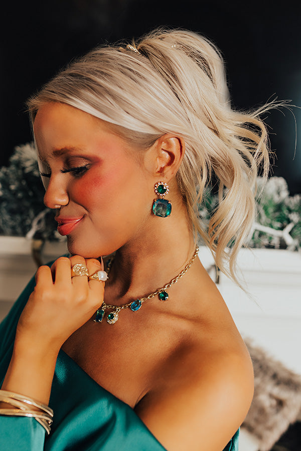 Glamour Girl Earrings In Emerald