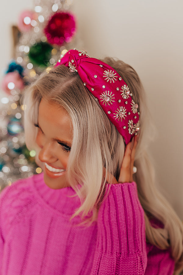 Dreamy And Dazzling Embellished Headband In Orchid