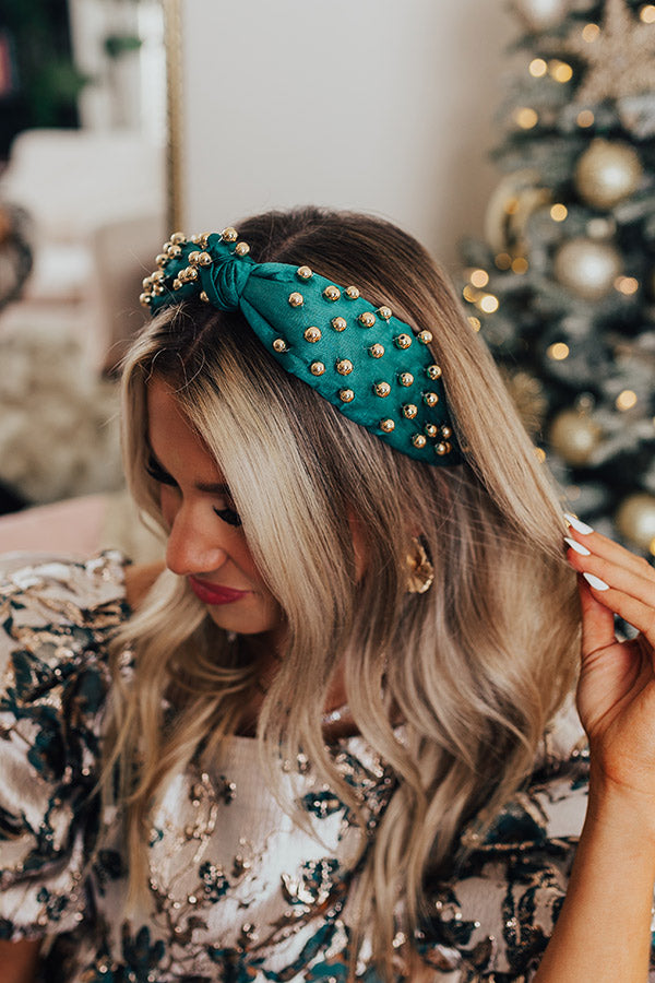 Buttercup Kisses Embellished Headband In Emerald