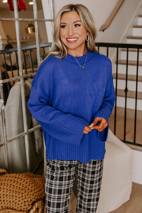 Under The Clouds Sweater In Royal Blue