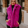 Snuggle Weather Sherpa Vest In Fuchsia Image - 1