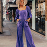Exclusive Party Corduroy Jumpsuit In Lavender Image - 1