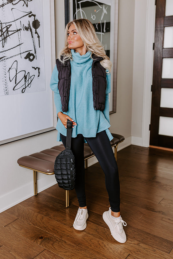 Time For Cozy Sweater in Light Teal