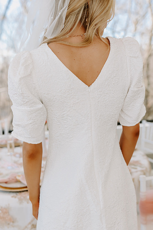 Secret Garden Jacquard Mini Dress in White Image - 5