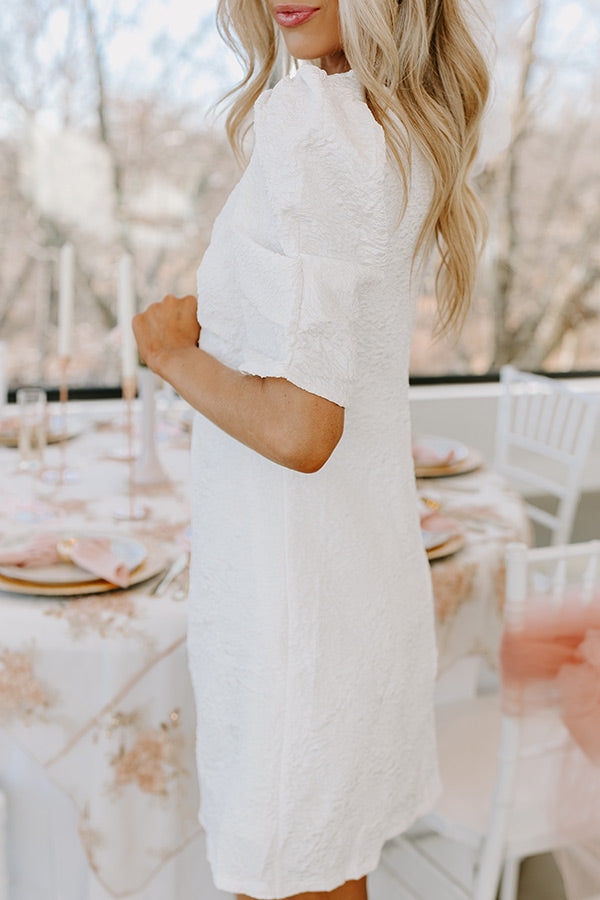 Secret Garden Jacquard Mini Dress in White Image - 3