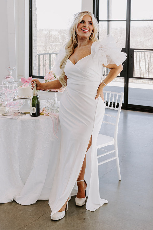 Yes To Forever Maxi Dress in White Curves