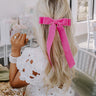 The Judy Long Velvet Bow Hair Clip Image - 1