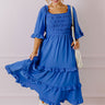 Toes In The Sand Smocked Midi in Royal Blue Curves Image - 1