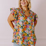 Floral Galore Shift Top In Black Curves Image - 1