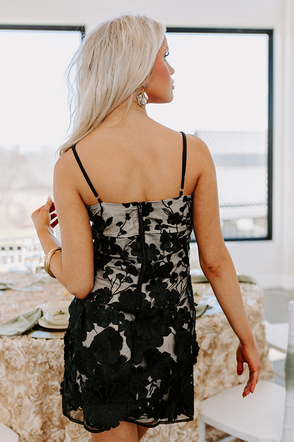 Pocketed Starry Florals Embroidered Mini Dress