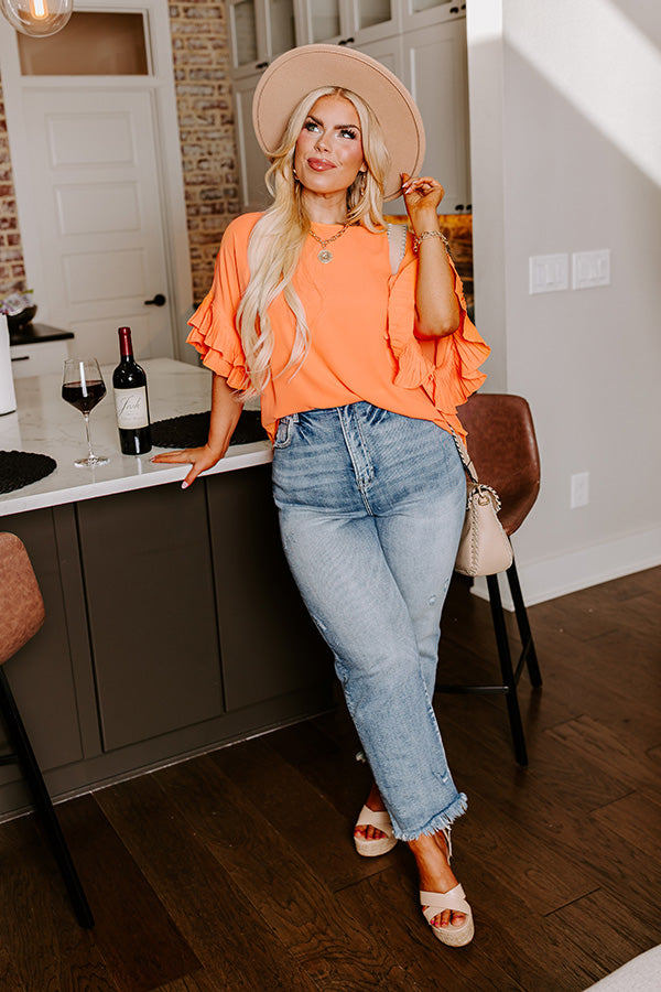 Margarita Date Shift Top in Orange Curves Image - 5
