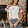Loving The Sun Embroidered Top In White Image - 1