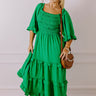 Toes In The Sand Smocked Midi in Green Curves Image - 1
