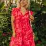 Cabana Date Floral Dress In Red Curves Image - 1