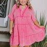 Across The World Mineral Wash Mini Dress In Pink Curves Image - 1
