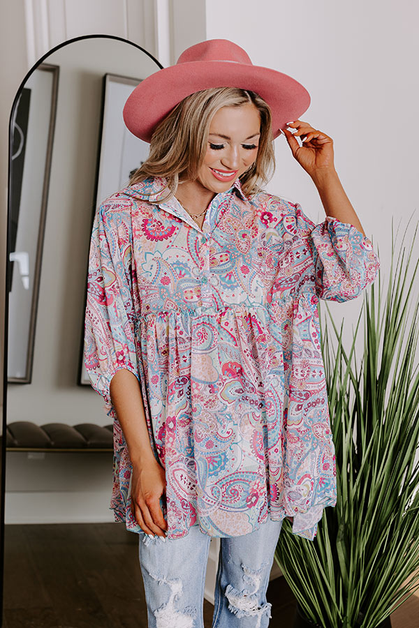 Viva La Travel Paisley Tunic In Pink • Impressions Online Boutique