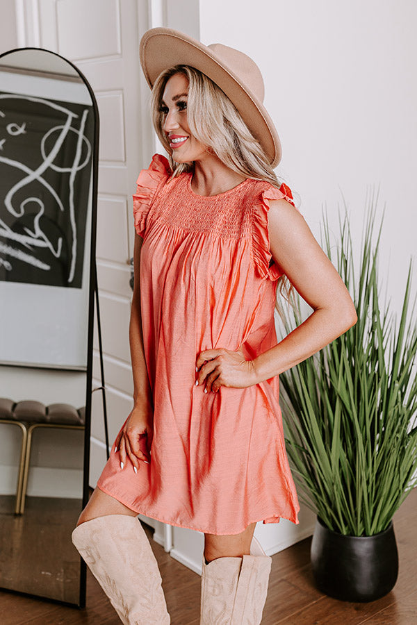 Saltwater Sunrise Shift Dress In Peach Image - 3