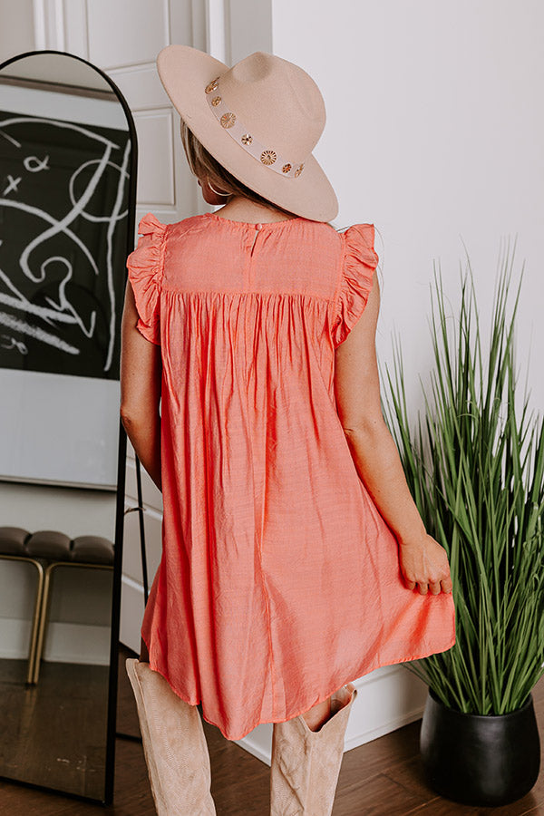 Saltwater Sunrise Shift Dress In Peach Image - 5