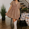 Across The World Mineral Wash Mini Dress In Mocha Image - 1
