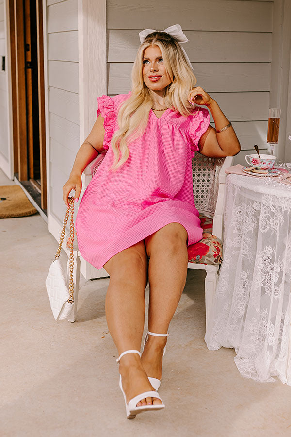 Casually Chic Shift Dress In Pink Curves