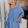 Tranquil Time Shift Top In Airy Blue Curves Image - 1