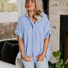 Destined For Decadence Button Up In Sky Blue Image - 1
