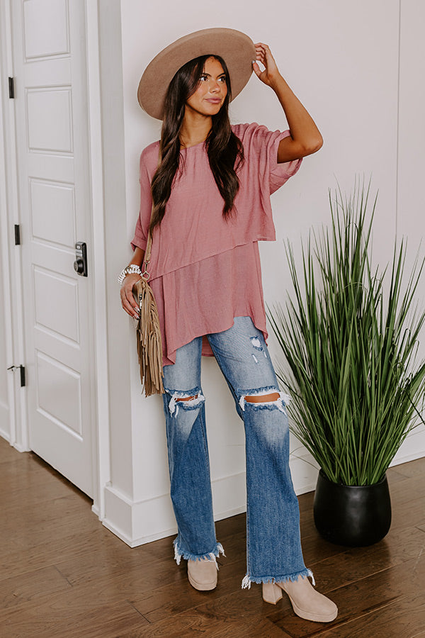 Tranquil Time Shift Top In Blush